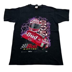Vintage 90s Ricky Craven Budweiser Double Sided Nascar Shirt Sz M Lighting Retro